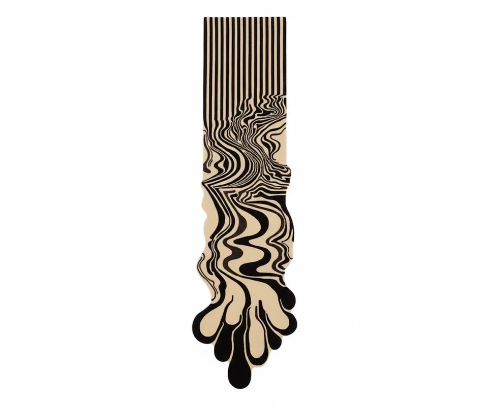 Hand-Tufted Wool Runner Rug: Melting Design, Custom Size gallery