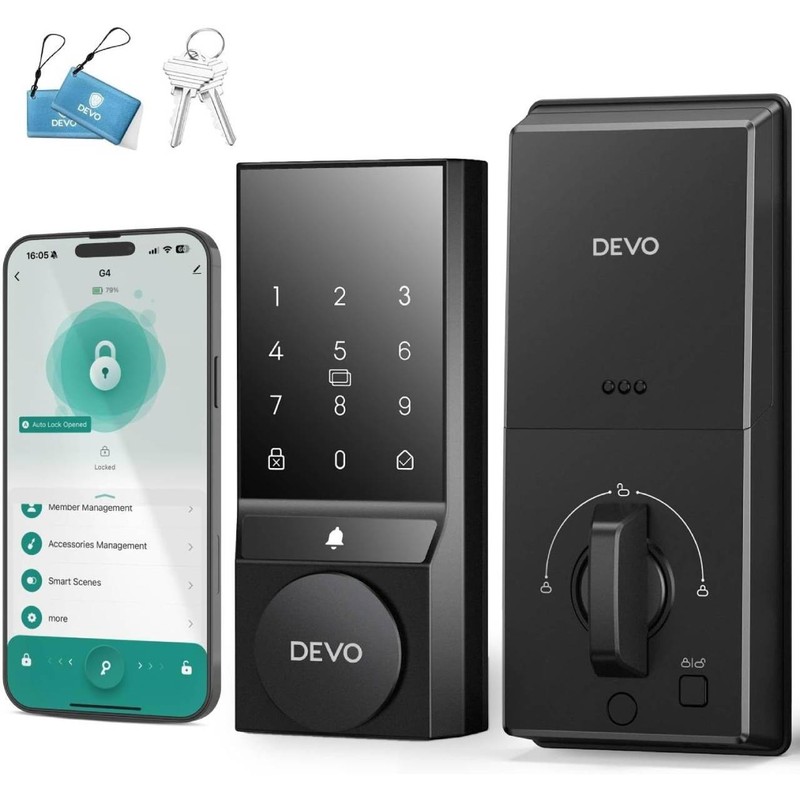Smart Door Lock, Keyless Entry Deadbolt Bluetooth/Wi-Fi, Touchscreen App Control gallery
