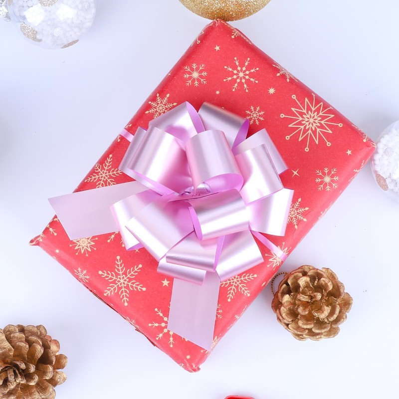 Pink Ribbon Gift Wrapping Large Pull Bows Assortment Fits 5 And 6 Inch 40 PCS gallery