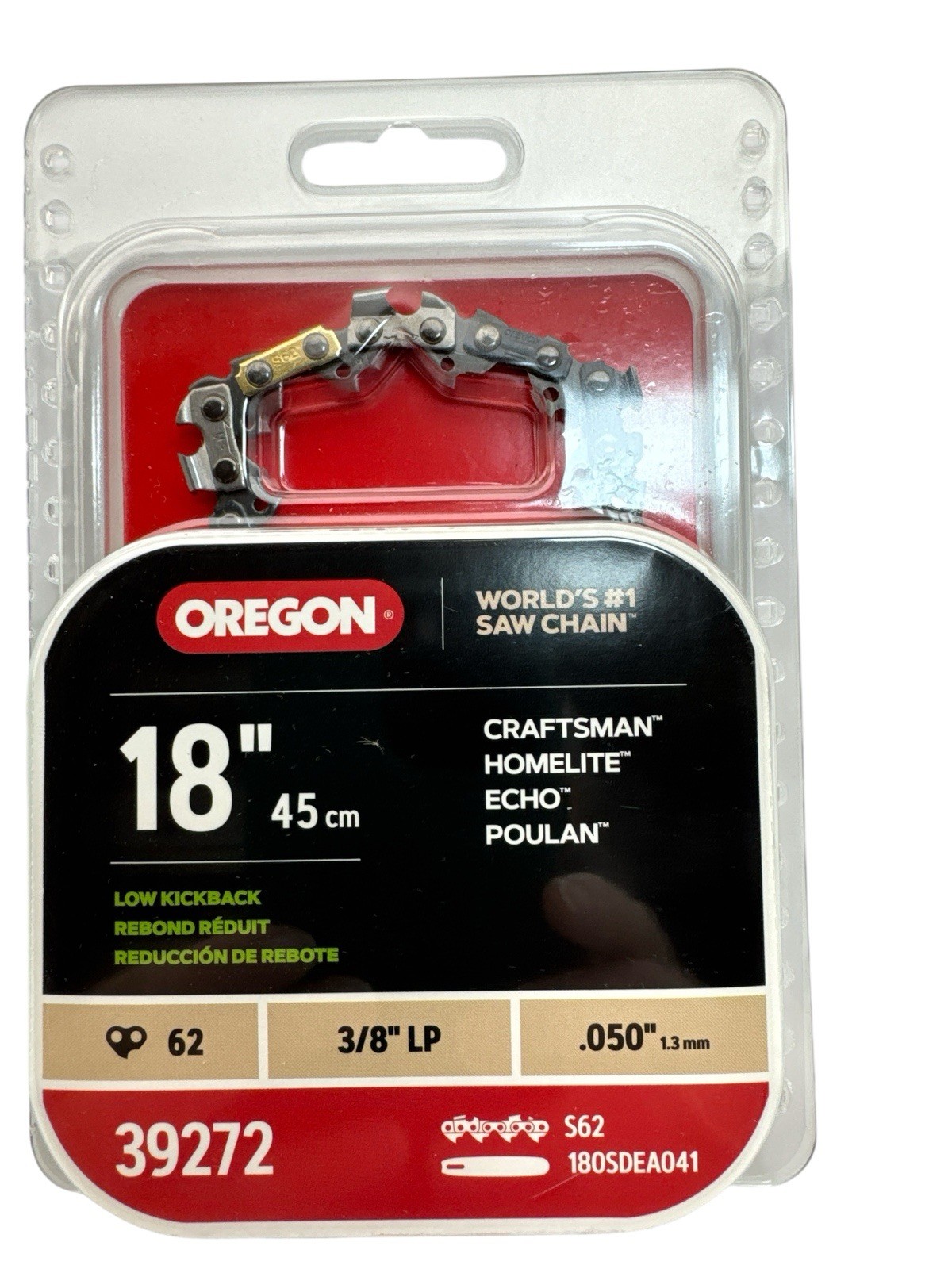 Oregon 18" Chainsaw Guide Bar & S62 Chain Combo 39272 New gallery