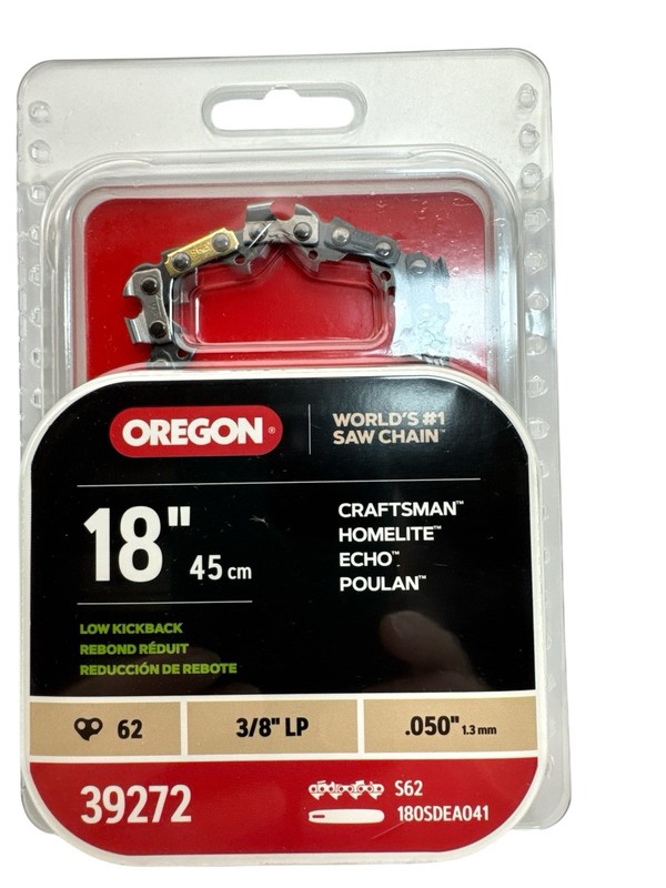 Oregon 18" Chainsaw Guide Bar & S62 Chain Combo 39272 New gallery