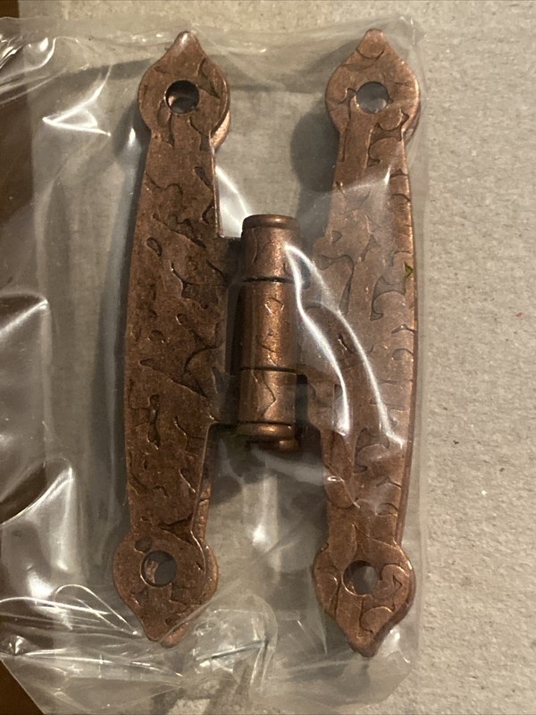 2 Pair “H” Flush Mount Antique Look Colonial Finish Copper Cabinet Hinges 2.5" gallery