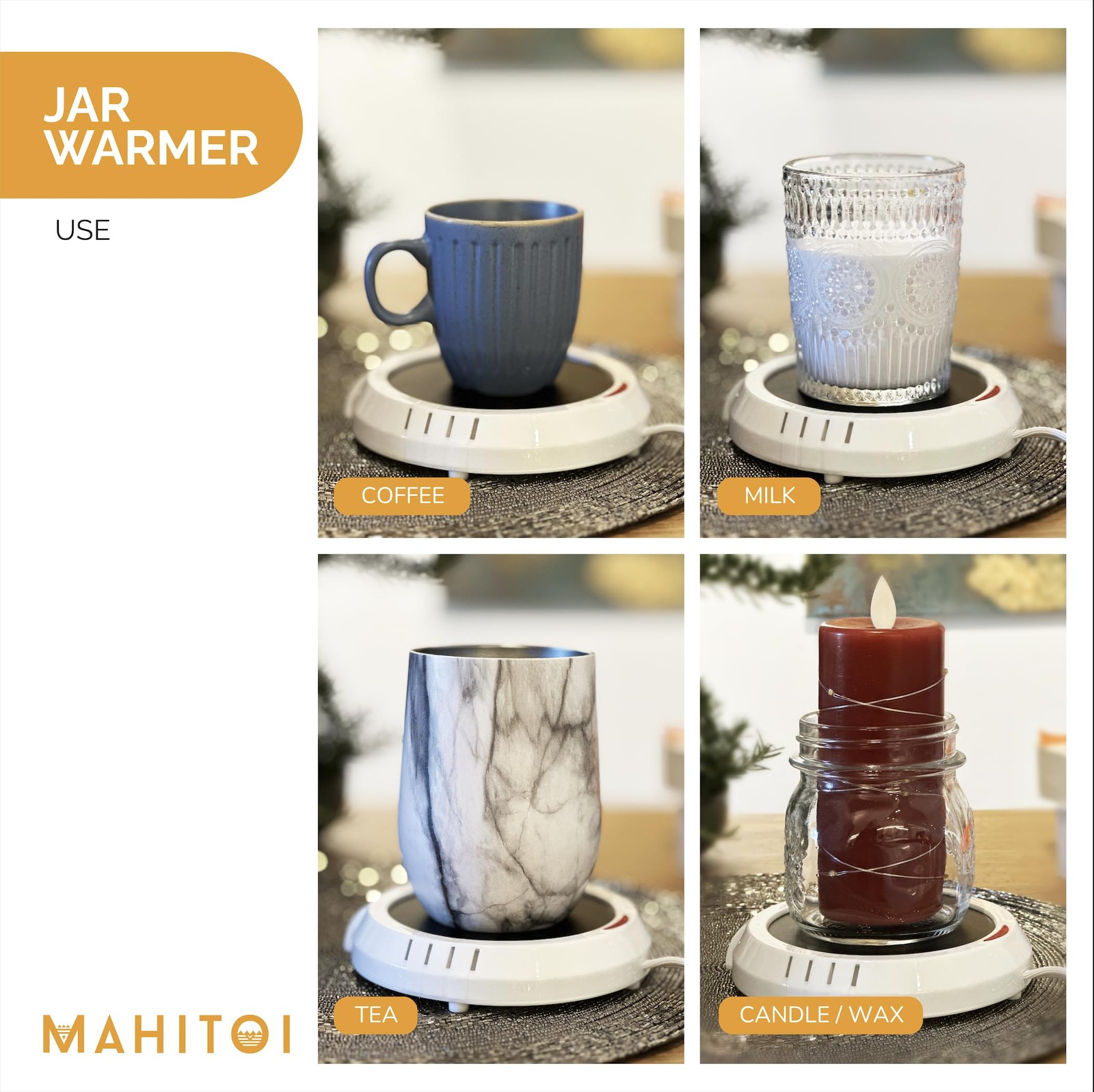 Durable Heavy Portable Large Warmer Safe Plate for Candle Jar & Mug Warmer, Spac gallery