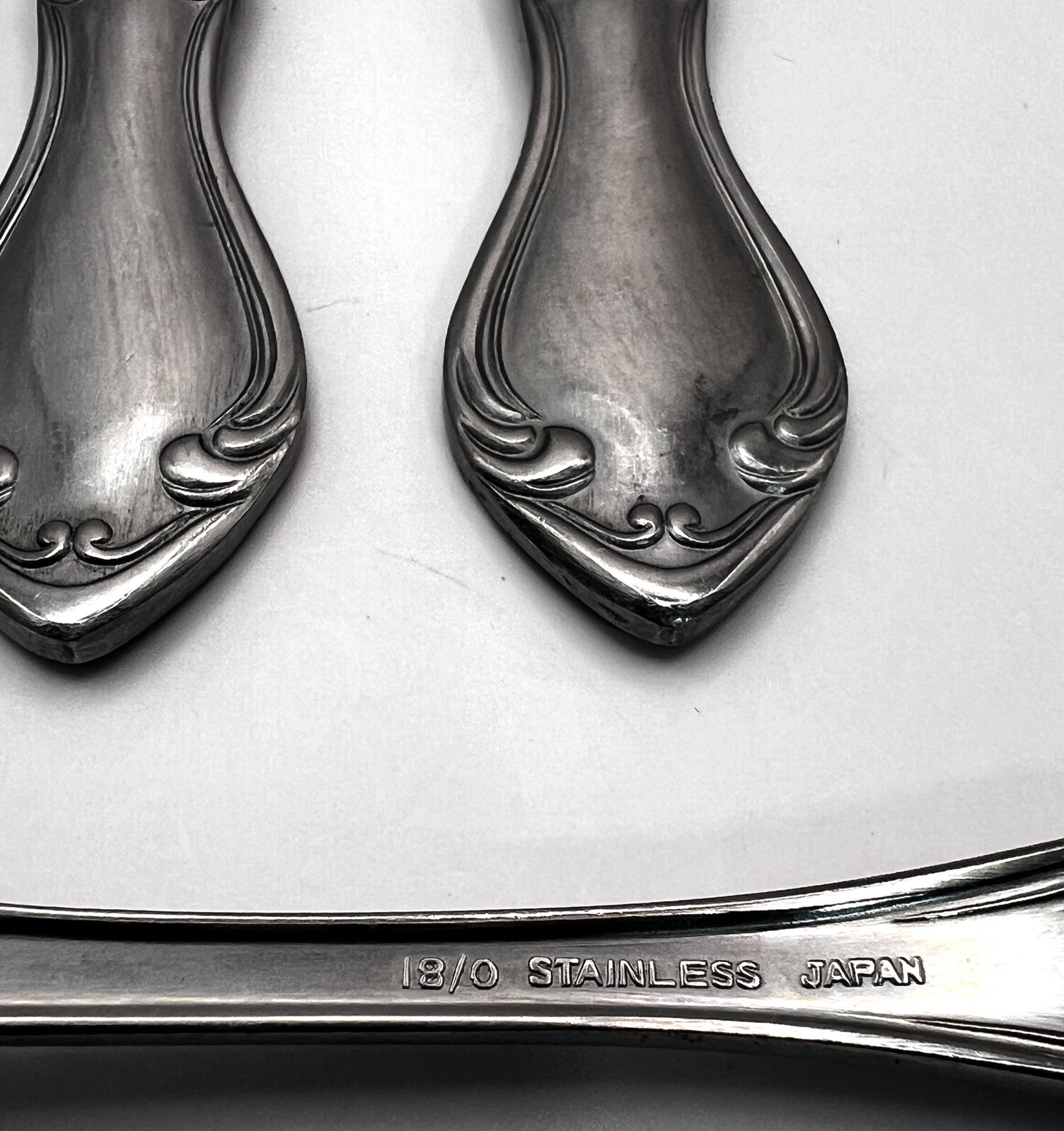 3 Dinner Forks Scroll Stainless Japan Flatware Vintage 7 1/8” gallery