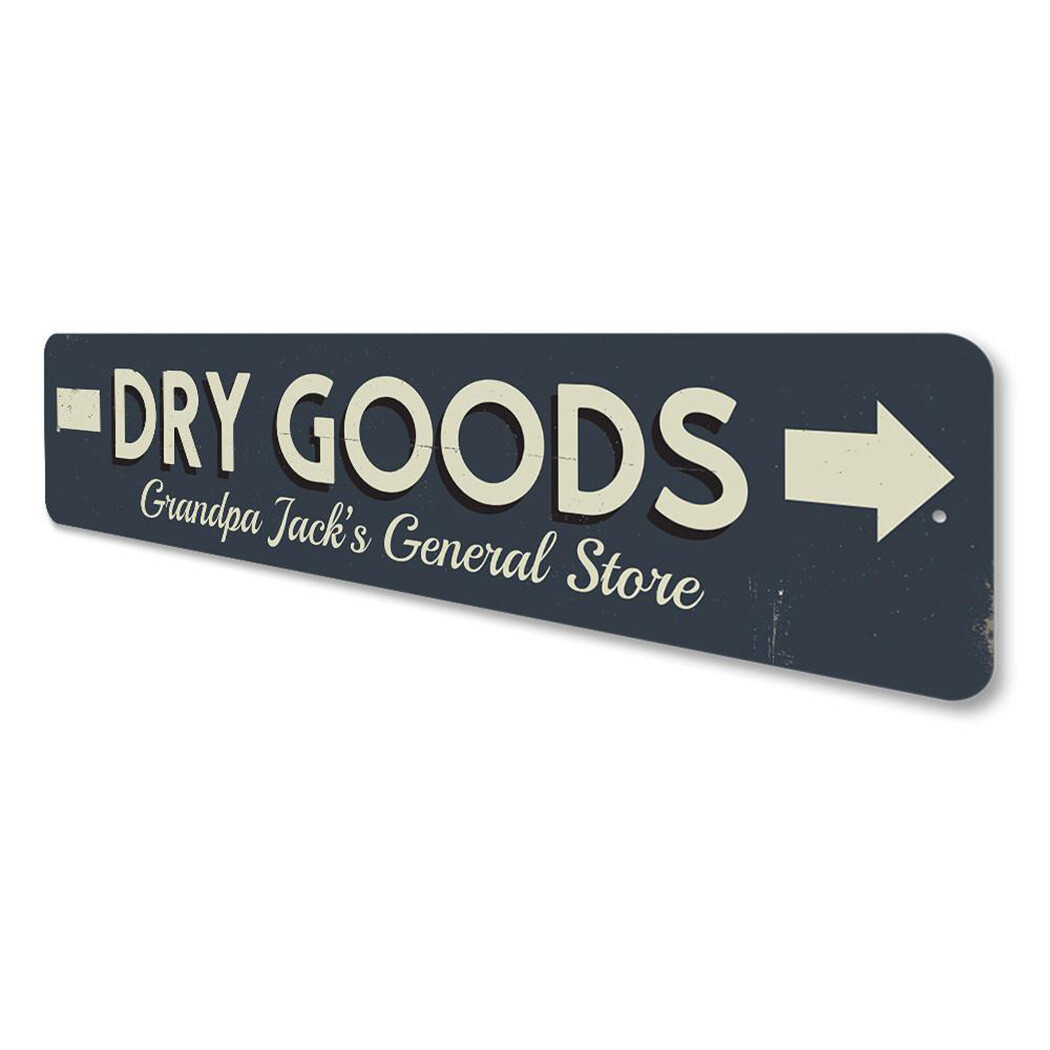 Personalized Dry Goods Direction Sign Custom Mercantile Company Metal Wall Decor gallery