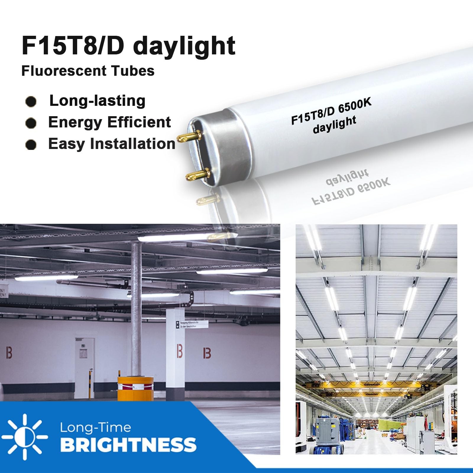 F15T8 D Daylight Fluorescent Bulb 3 Pack 18 Inch 15W 6500K Linear Tube Light gallery