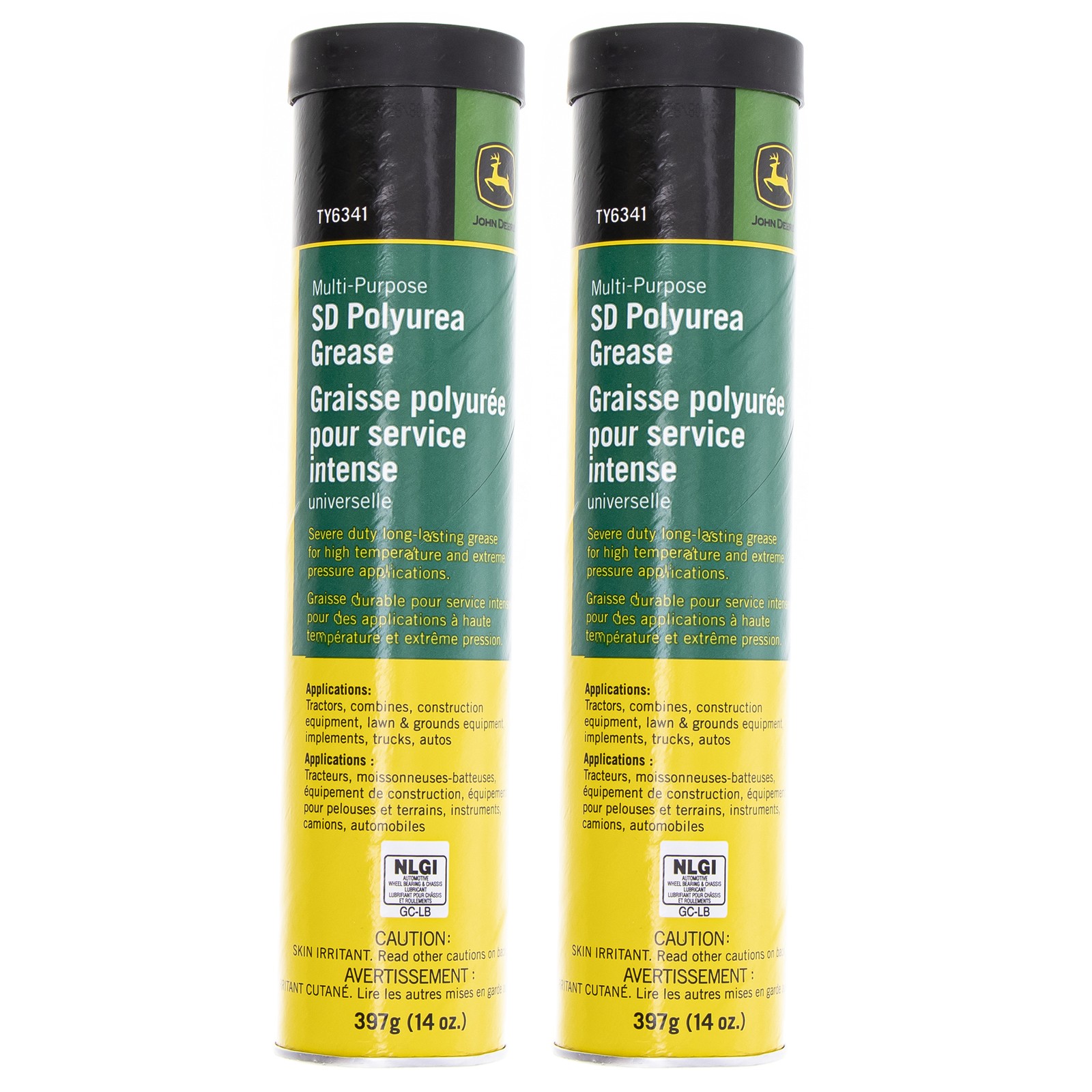 John Deere TY6341 2-Pack Multi-Purpose SD Polyurea Grease 14oz Container gallery