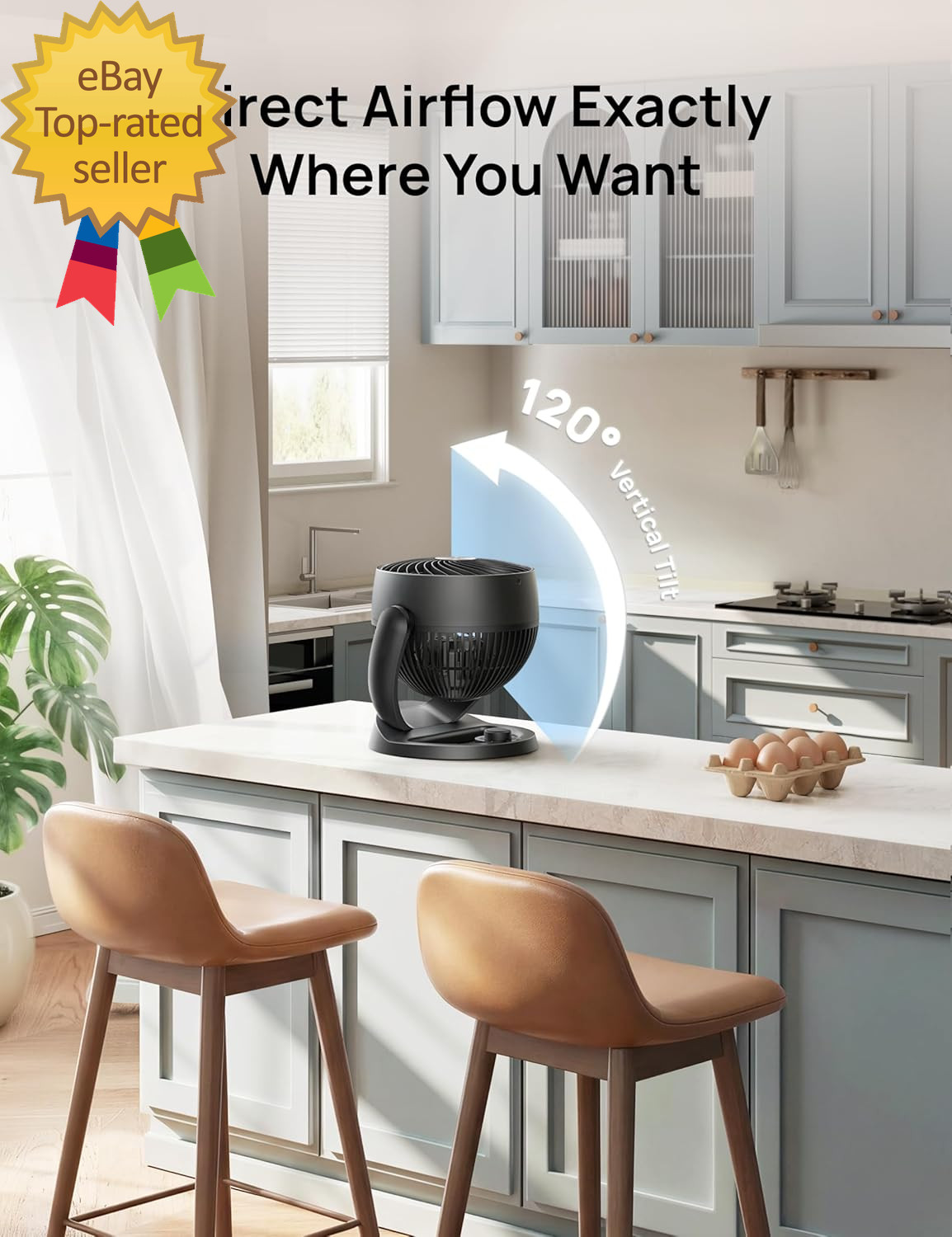 12 Inches 25Db Quiet Table Air Circulator Fans for Whole Room 120° Adjustable gallery