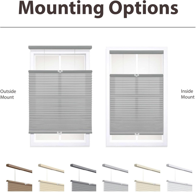 Cordless Light Filtering Cellular Shade, 38" W x 54" H, Anchor Gray gallery