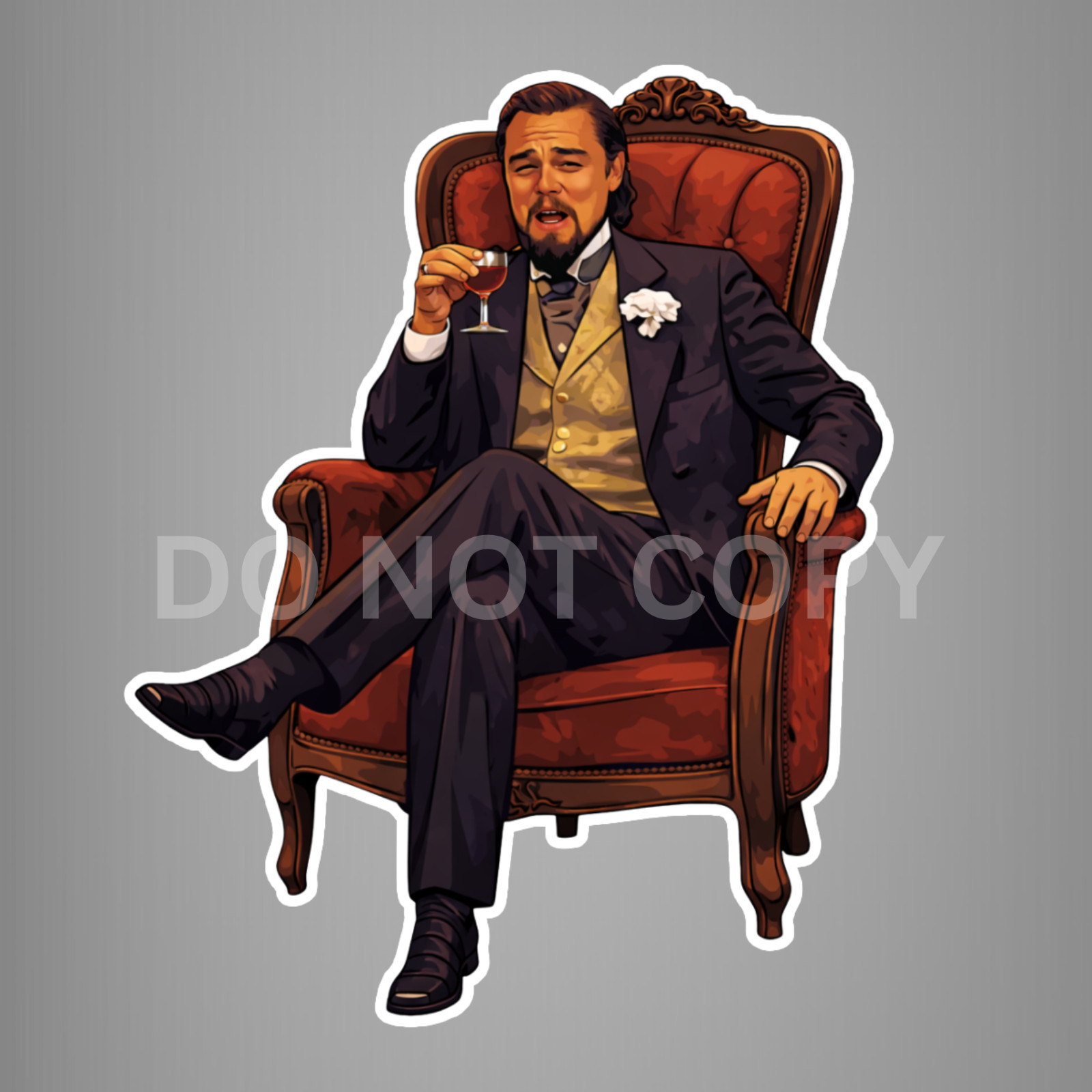 (3 Pack) - Django Inspired Calvin Candie Meme Vinyl Decal 4” Funny Movie Sticker gallery