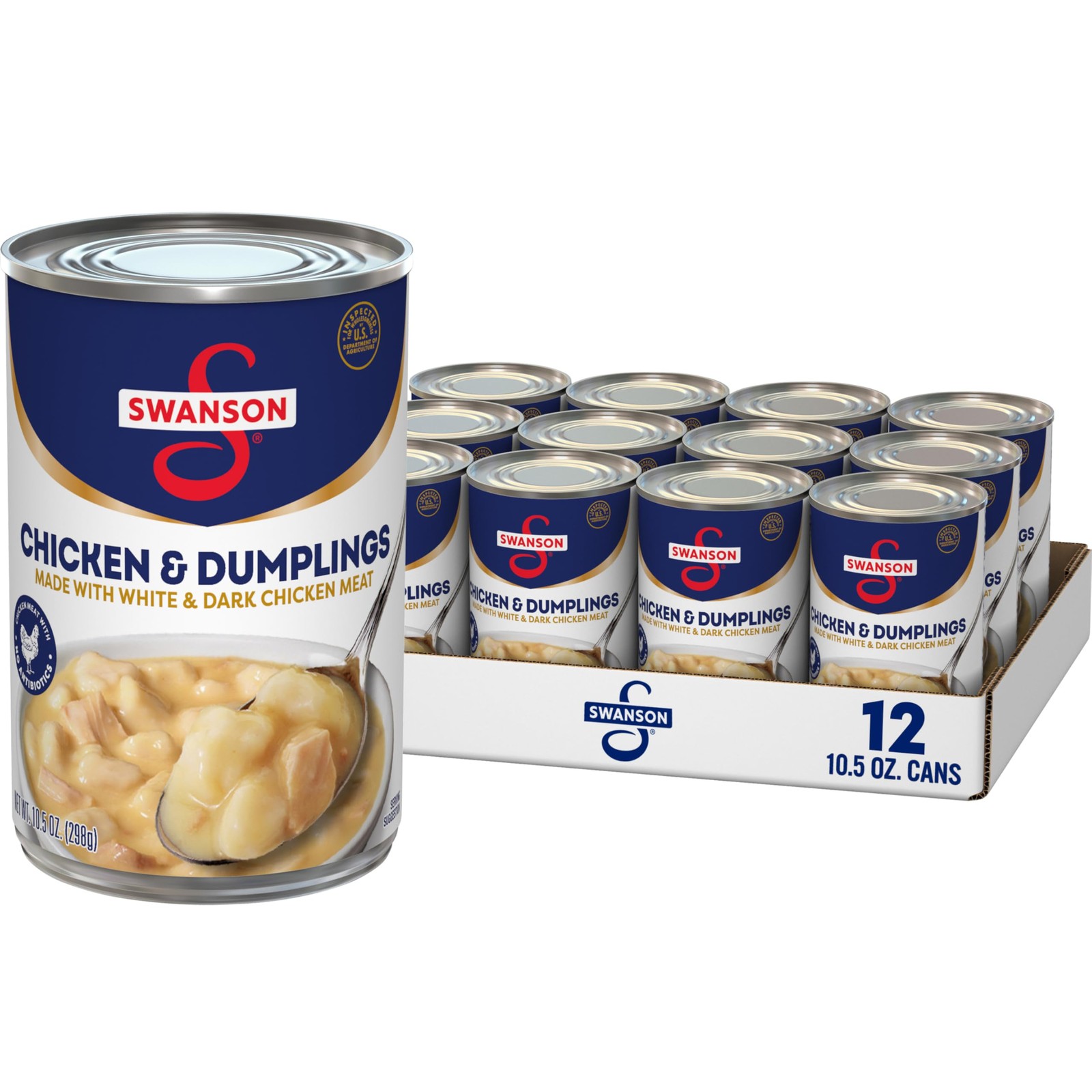 Swanson Canned Chicken and Dumplings With White and Dark Chicken Meat, 10.5 O... gallery
