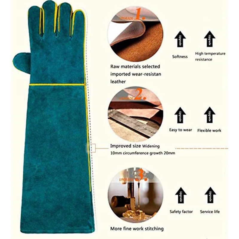Animal Handling Anti Bite Gloves Training Cat Dog Pet Leather Safety Protective gallery