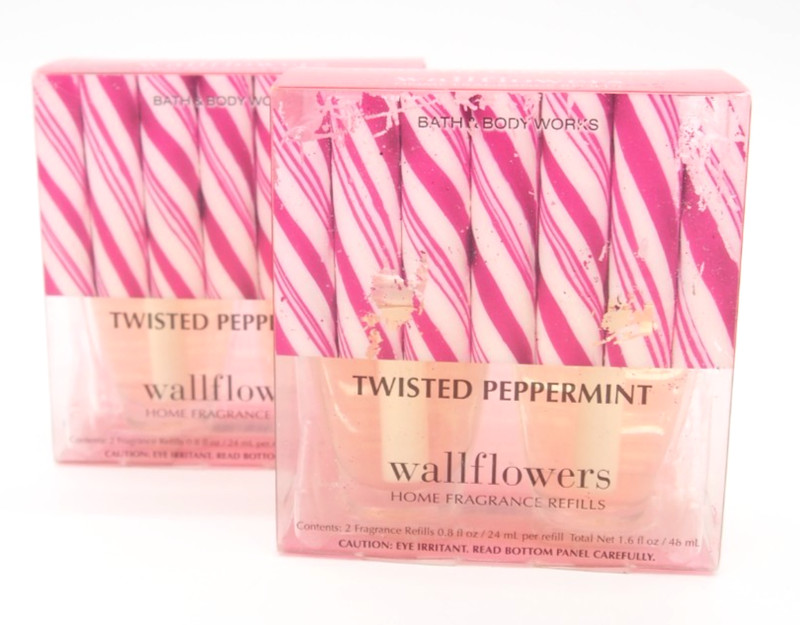 4x Bath & Body Works TWISTED PEPPERMINT Wallflower Refill Bulbs 0.8oz LOT 2-Pack gallery