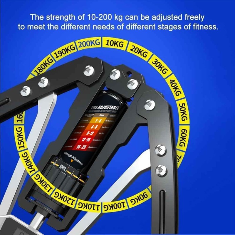 Hydraulic Adjustable Arm Exerciser: 22-440lbs Strength Trainer with LCD Display gallery