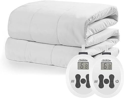 Sunbeam Restful Quilted Heated Mattress Pad 12-Heat Settings, Queen White gallery