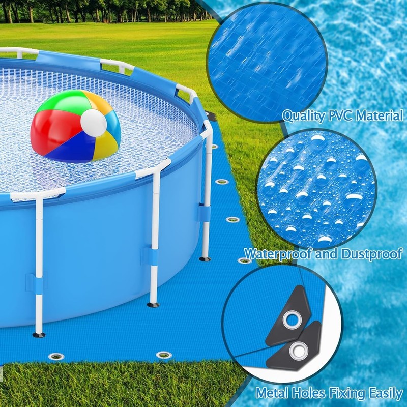 10x10 Ft Puncture-Resistant Pool Ground Tarp - Essential for Above Ground Pools gallery