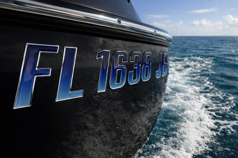 BLUE RAISED BOAT REGISTRATION NUMBERS • 3D DOMED DECALS • BOAT & JET SKI • WATER gallery