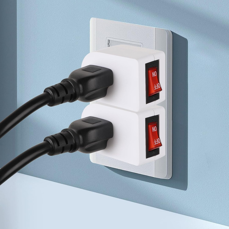 Grounded Outlet with On/Off Switch 15A 1875W Wall Tap Adapter 3-Prong 3 Pack gallery