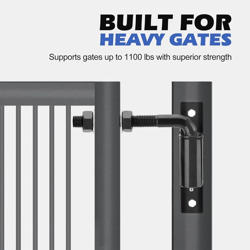 4 Pack Bolt on 3/4" J-Bolt Gate Hinge Heavy Duty 7" Adjustable Barrel 1100 lbs gallery