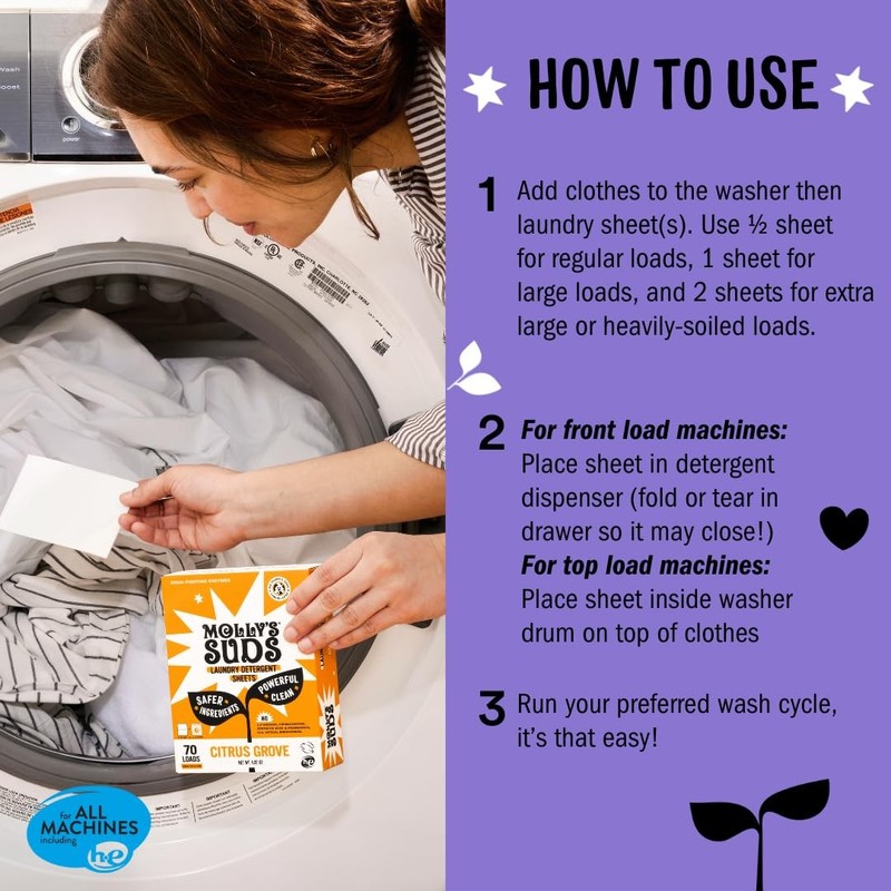 Molly’s Suds Laundry Detergent Sheets | Gentle on Sensitive Skin, Powerful Bi... gallery