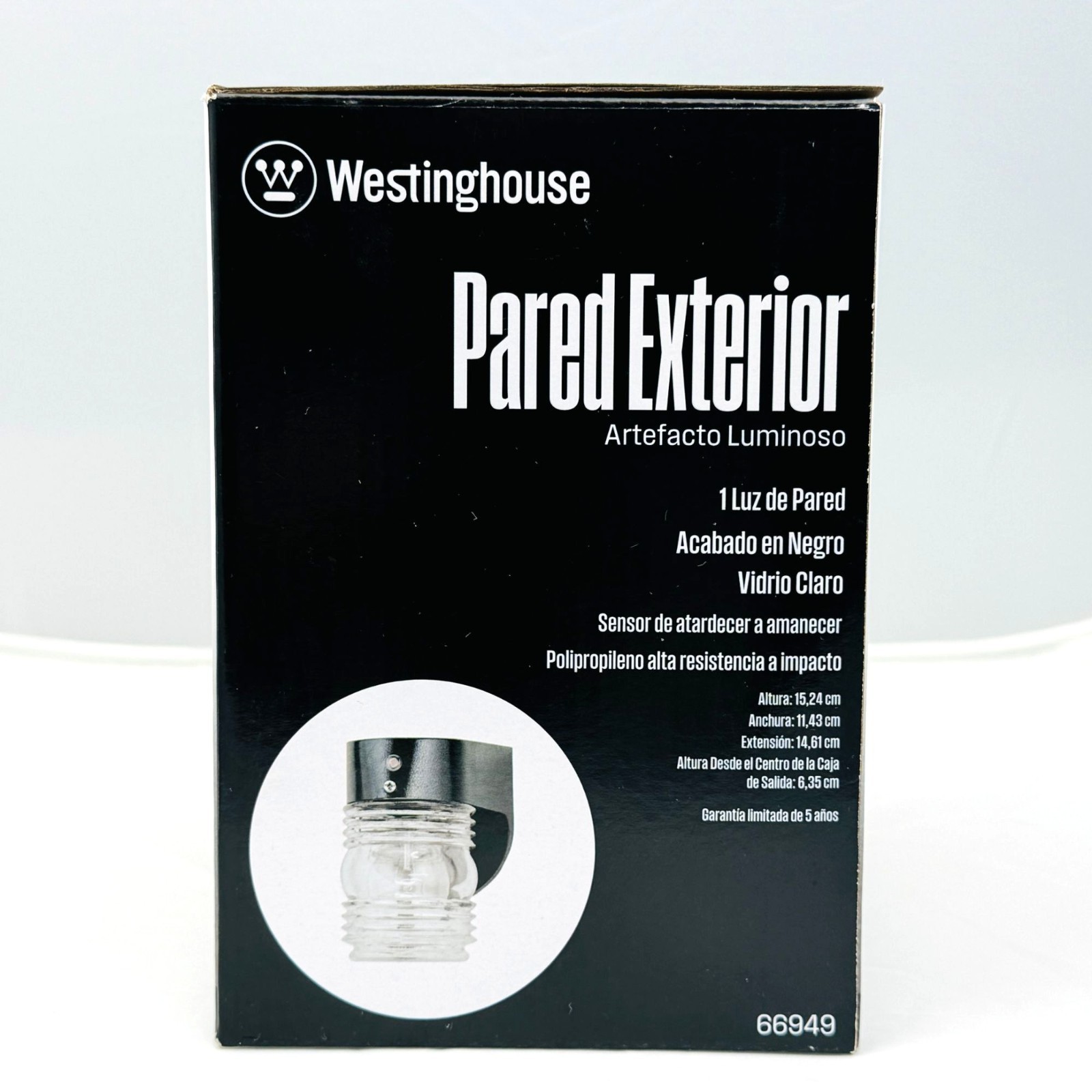 Westinghouse Outdoor Wall Light Fixture Black Clear 1 Light Dusk Sensor 66949 gallery