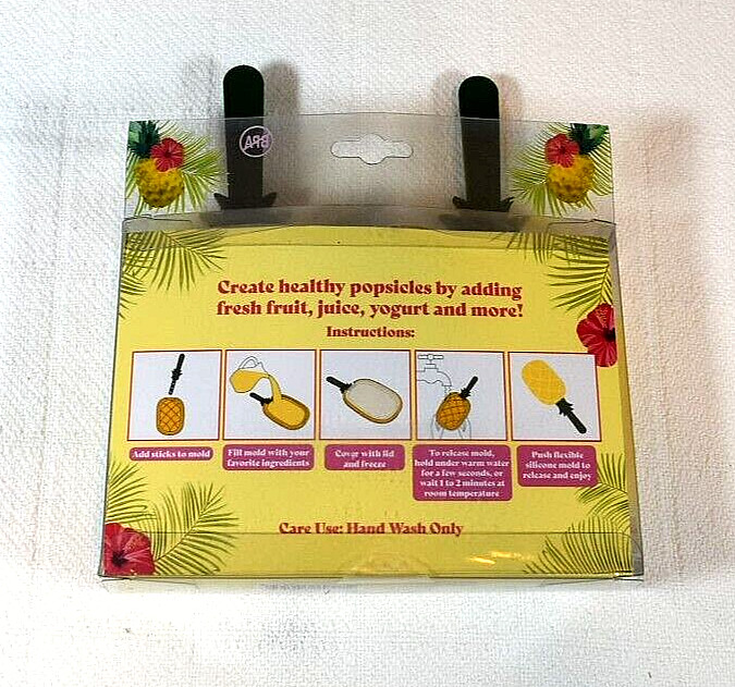 "Tropic Like Its Hot" Pineapple Popsicle Molds, Easy to Use Silicone NEW - 6 PC gallery