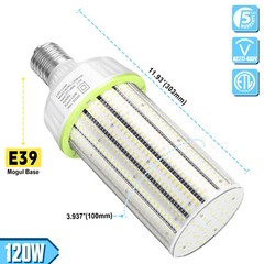 120 Watts LED Corn Light Bulb, E39 Mogul Base High Bay LED Bulb 6000K 277-480VAC