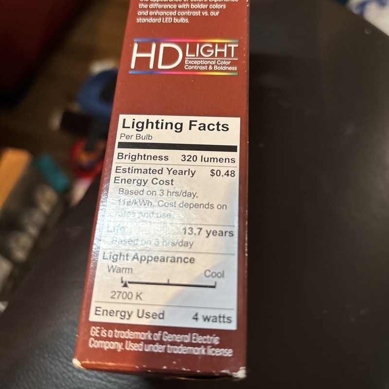 GE Lighting Relax HD LED Light Bulbs, Soft White, Clear, 320 Lumens, 2 Count gallery