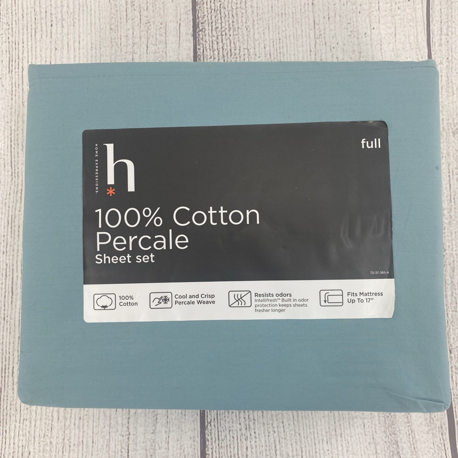 Home Expressions Sheet Set FULL Cameo Blue Cool Crisp 100% Cotton Percale gallery