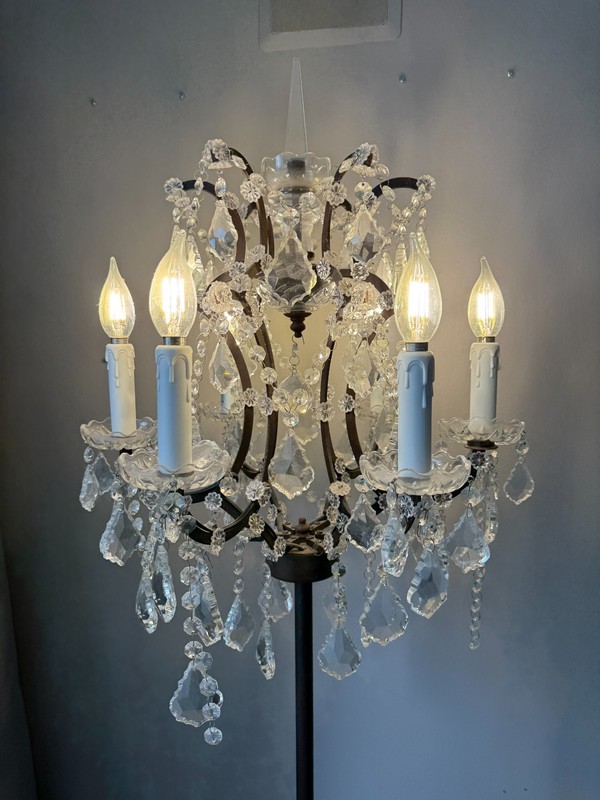 RH Restoration Hardware 19th C Rococo Crystal Floor Lamp 75" gallery