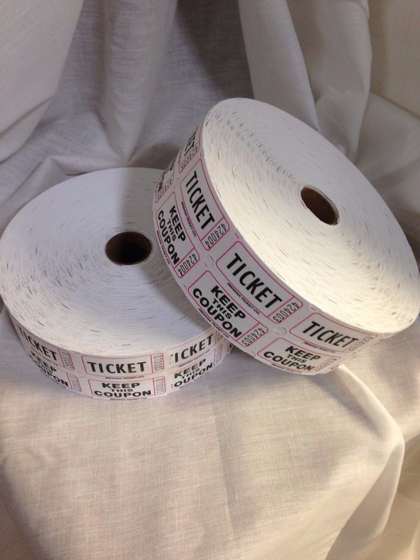 1 Case Raffle Tickets 20 Rolls 2000 Ea. 50/50 Assorted Double Stub Split the Pot gallery