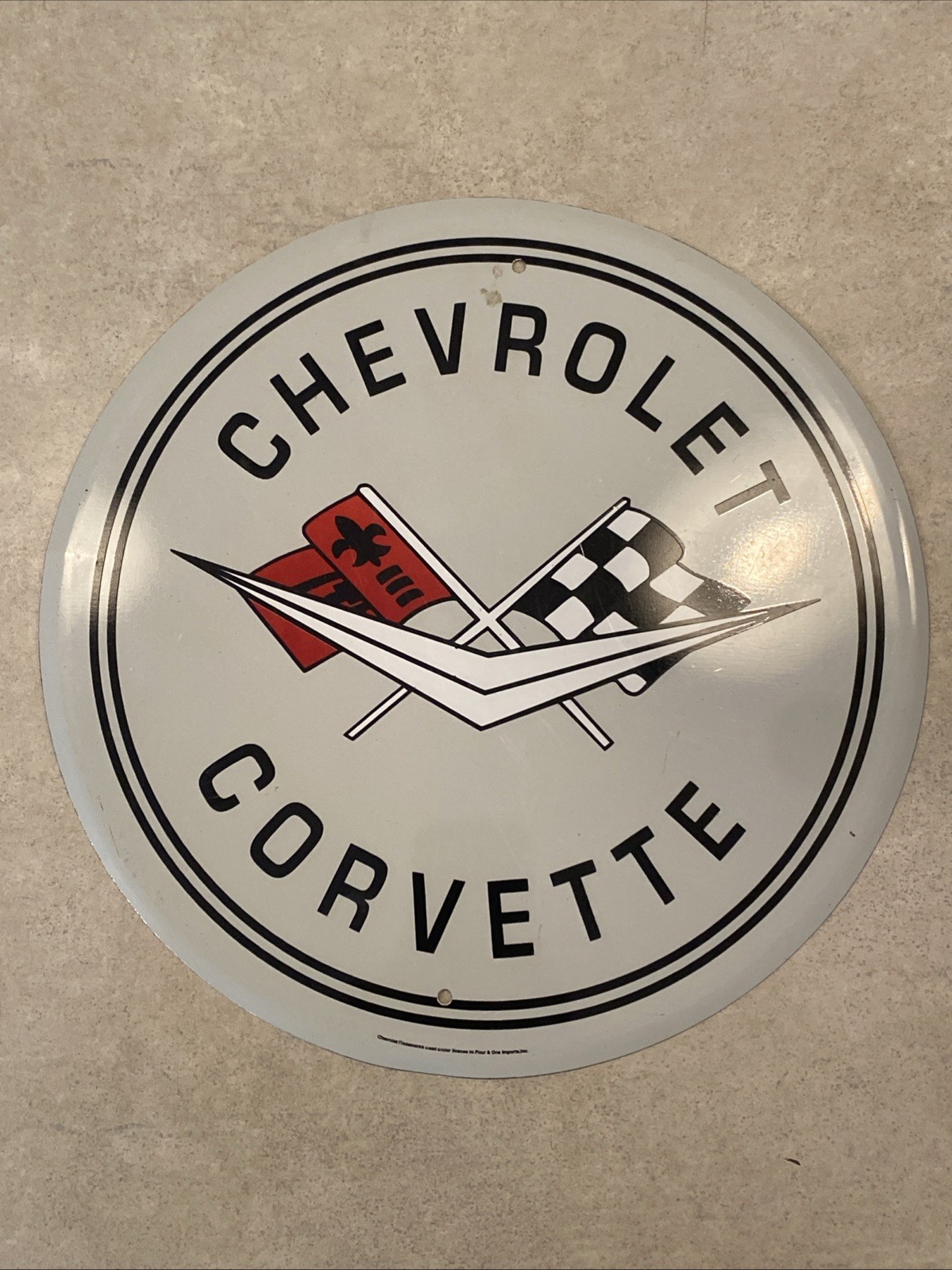 Chevrolet Corvette 12" Round Tin Sign Classic Wall Decor For Garage or Man Cave gallery
