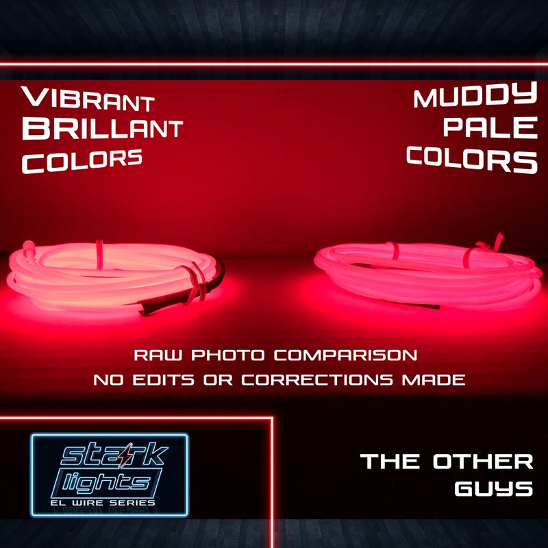 Neon LED Light Glow EL Wire + Control String Strip Rope Tube Decor - 3.2mm Thick gallery