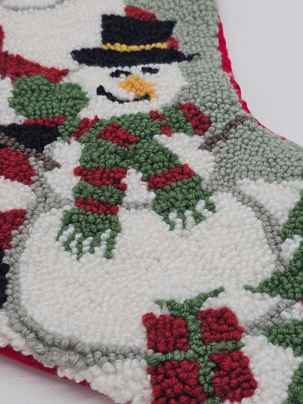 Christmas Stocking Punch Needle Tufted Embroidered Santa Snowman Velvet gallery