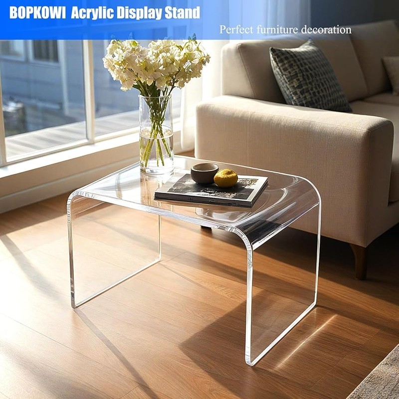 Clear Acrylic Step Stool Non-Slip Modern Design Easy to Clean Durable 250lbs New gallery