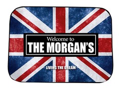 Personalised Motorhome mat – Union Jack Campervan – Caravan door mat SC104