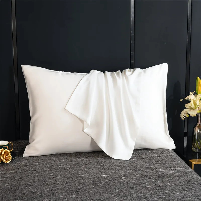 Natural Mulberry Silk Pillowcase Solid Color Envelope Pillow Case Bedding Sleepi gallery