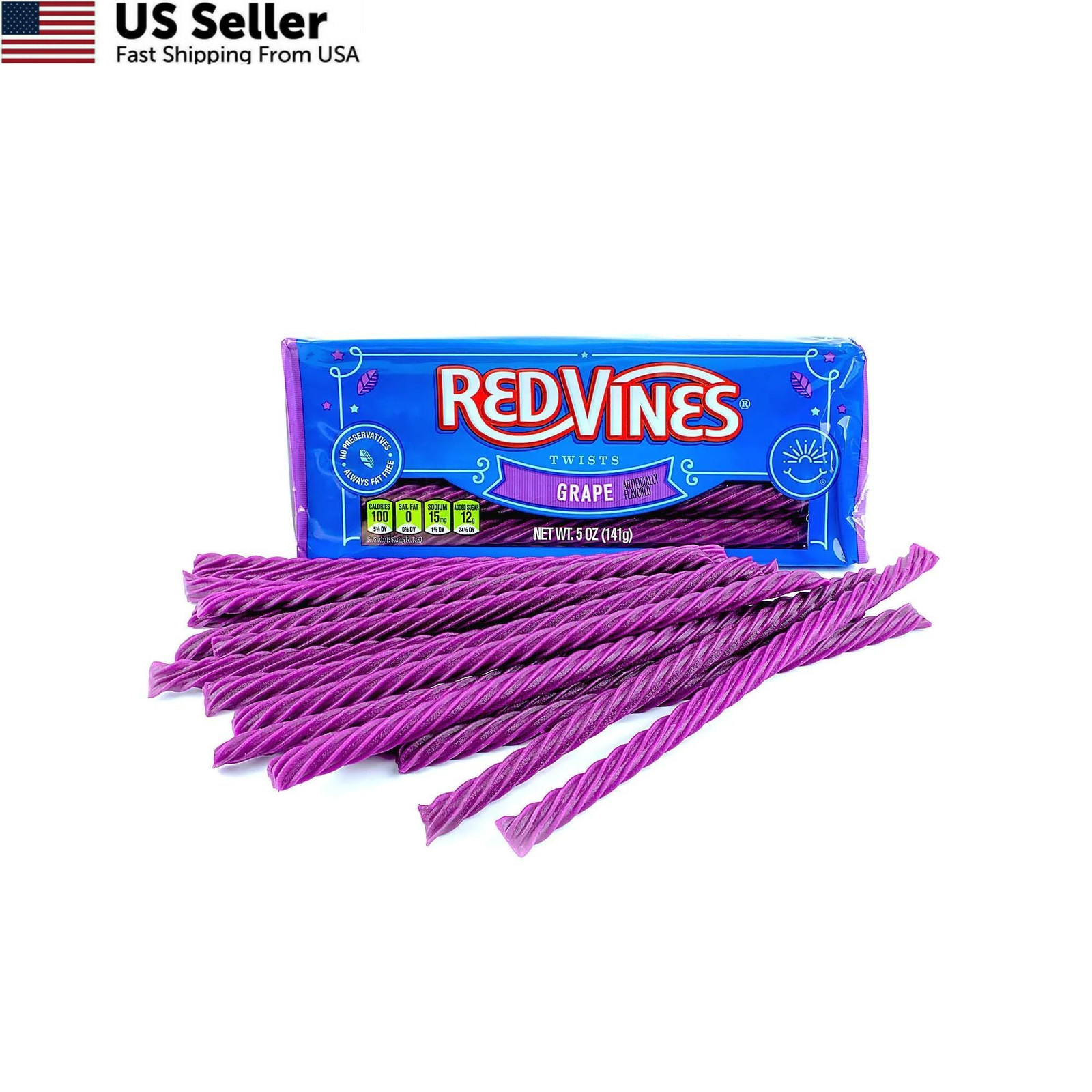 Red Vines Grape Licorice Twists 5 oz Bags Pack of 3 Soft & Chewy Fruit Candy gallery
