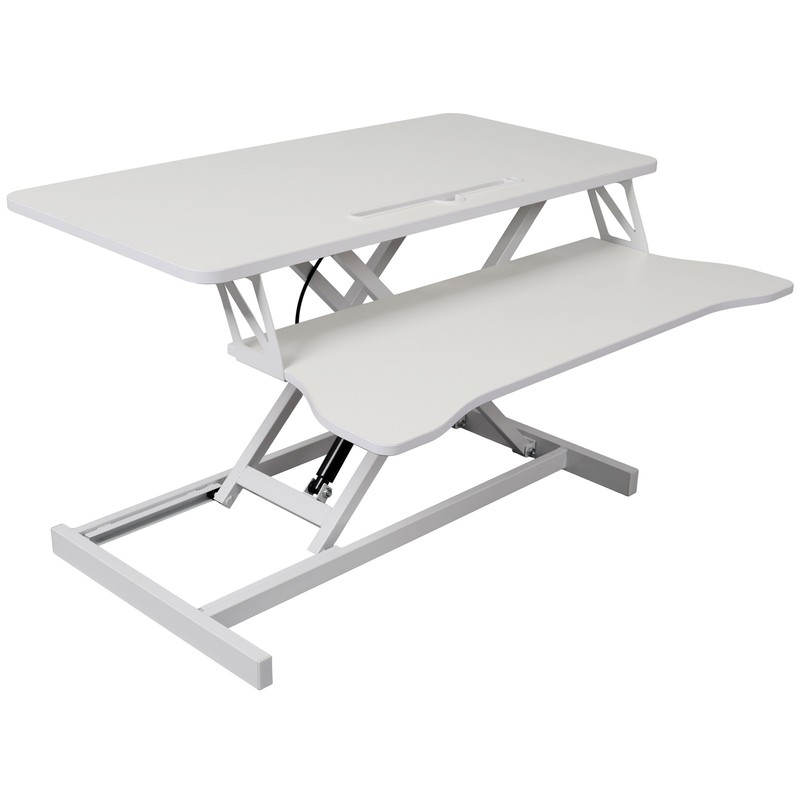 31.5" Standing Desk Adjustable Sit to Stand Up Workstation W/Keyboard Tray White gallery