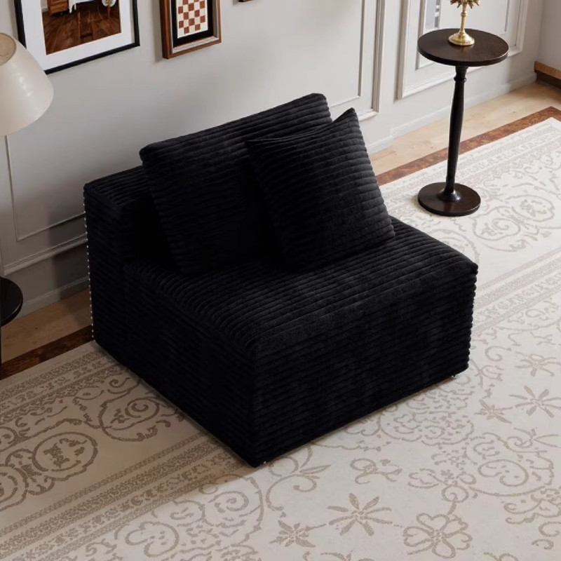 Modular Sectional Couch for Small Space Corduroy Floor Sofa No Assembly Required gallery
