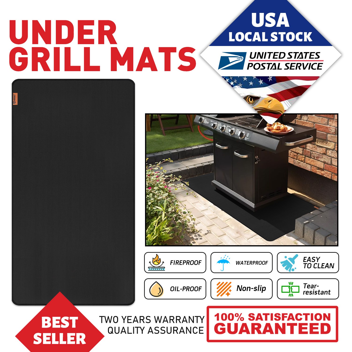 61 X 48 Inches under Grill Mats for Outdoor Grill Double-Sided Fireproof Deck gallery
