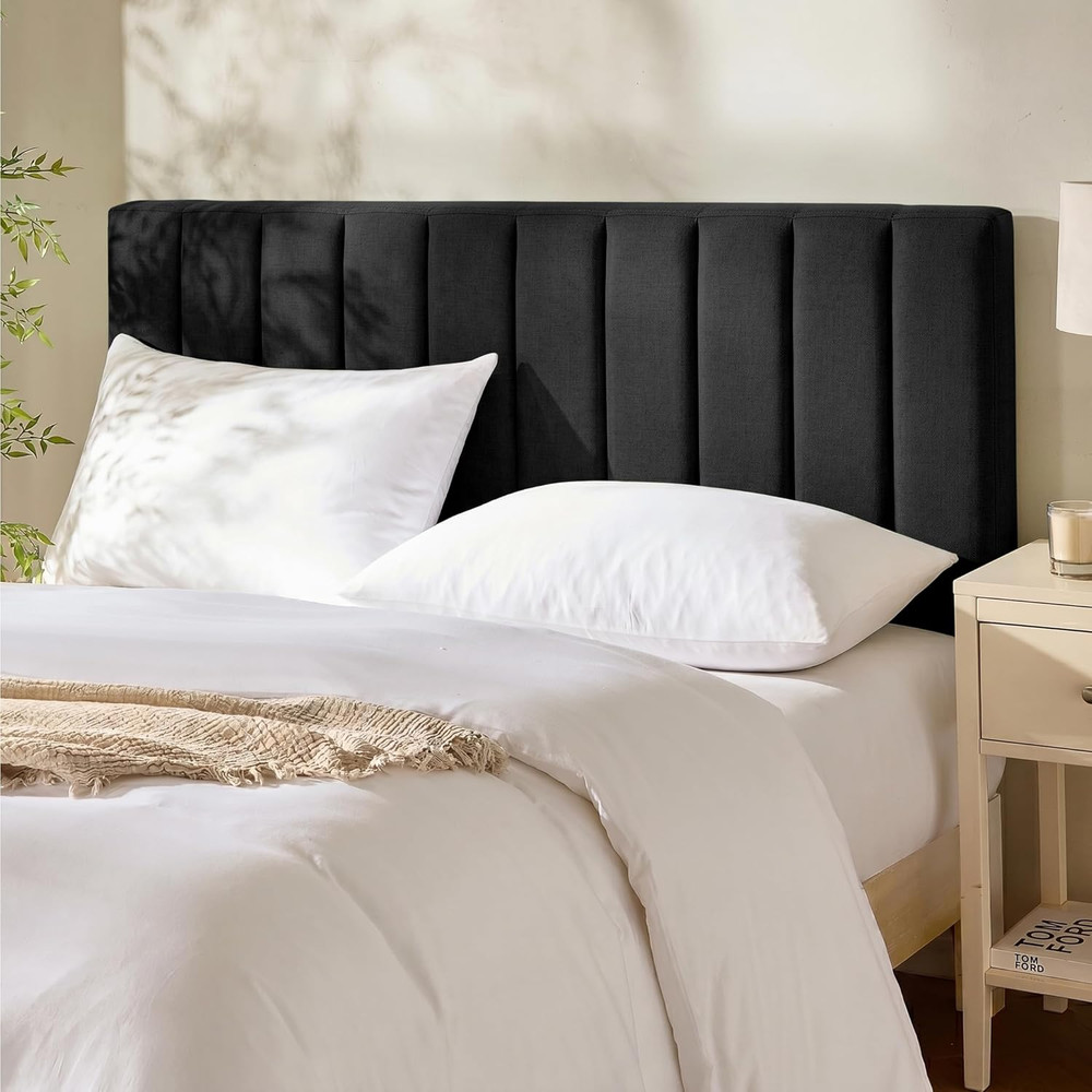 Stylish Black King Headboard - Easy Assemble & Soundproof Wall Panels