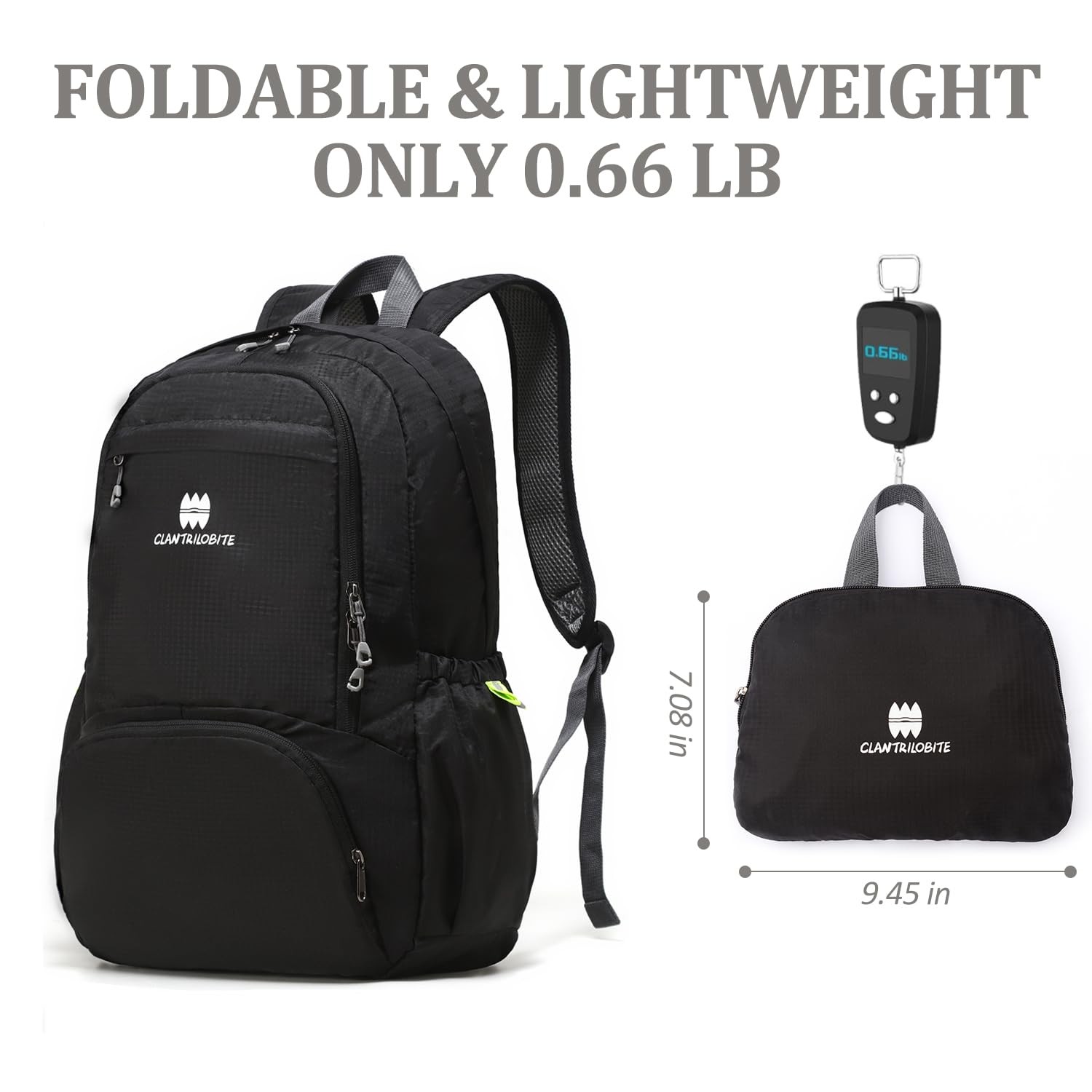 Lightweight Packable Travel Backpack, 30L Black Daypack Hiking Backpack for M... 4