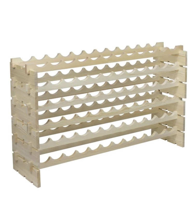 ZENY 72 Bottles Holder Wine Rack Stackable Storage - Pinewood gallery
