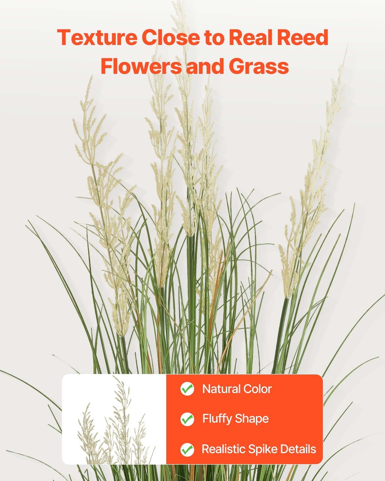 2PCS 47in Artificial Reed Grass in Pot PVC Faux Greenery Plant Decor gallery