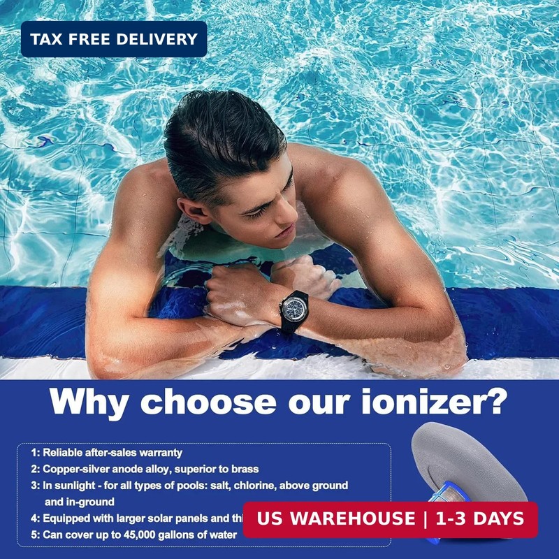 Solar Pool Ionizer - Floating Pool Cleaner for Swimming Pools Up to 45,000 Gallo gallery