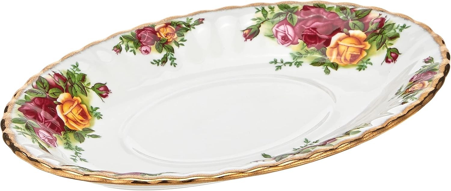 Royal Albert Old Country Roses Sauce Gravy Boat Stand gallery