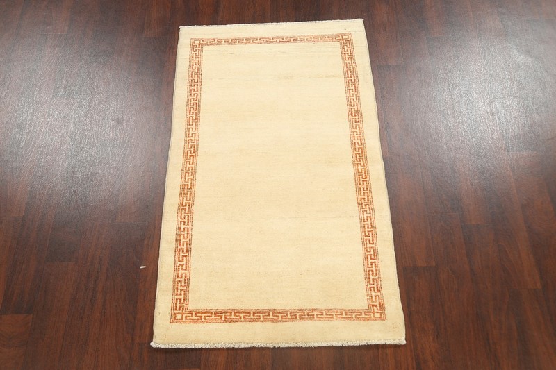 Bordered Modern Gabbeh Kashkoli Oriental IVORY Area Rug Hand-knotted 3x5 Carpet gallery