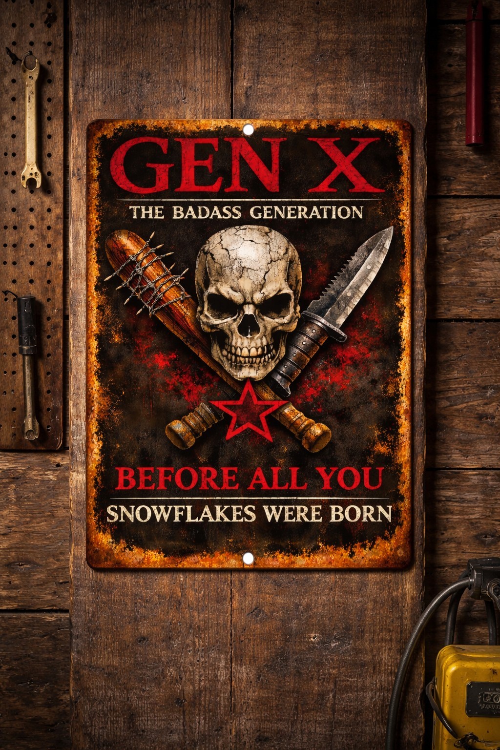 Gen X The Badass Generation Before All You Snowflakes Funny Metal Tin Sign 8x12 gallery
