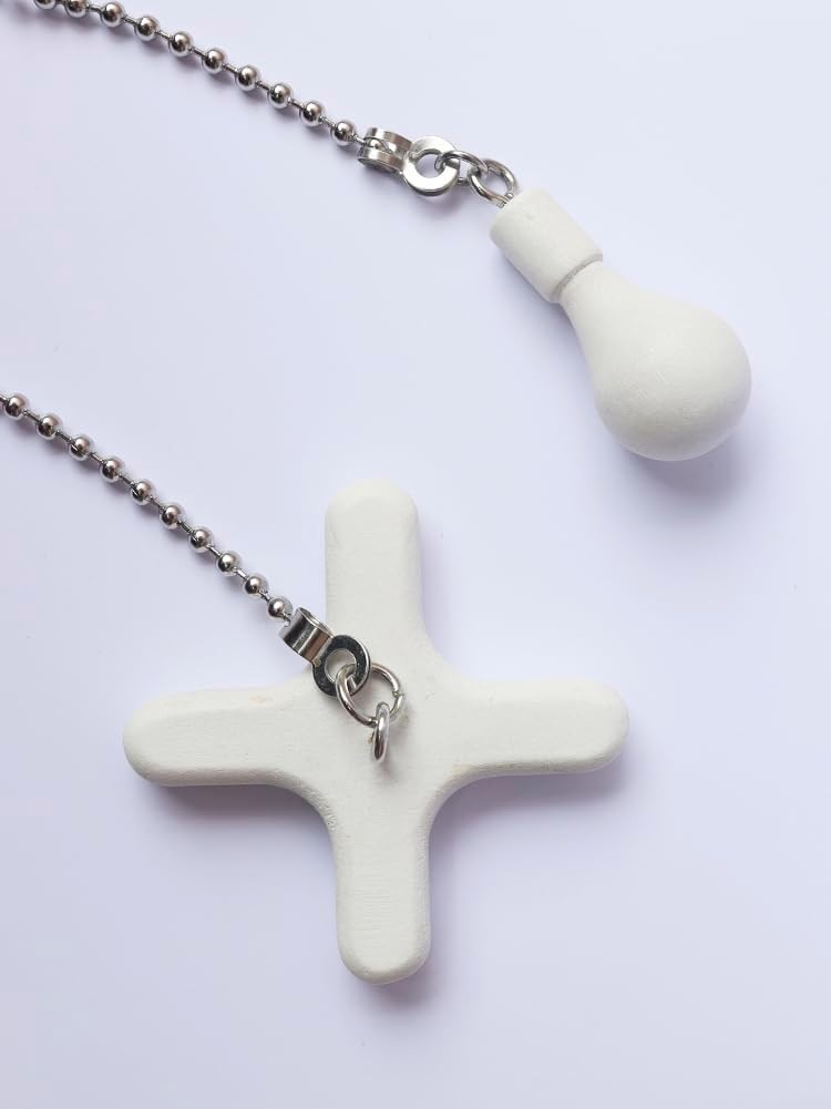 2 Pack Ceiling Fan Pull Chains, 12-inch Beaded Ball Extension Chains with White gallery